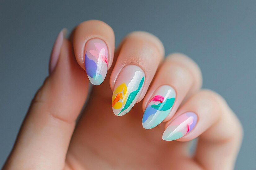 Aquarell-Design: Zarte und luftige Nägel